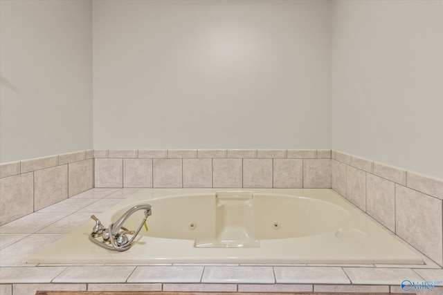 bathroom featuring a relaxing tiled tub