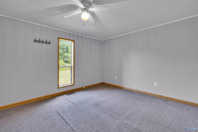 1073 6th St S, Sylvania, AL 35988 - carpeted empty room with ceiling fan and crown molding