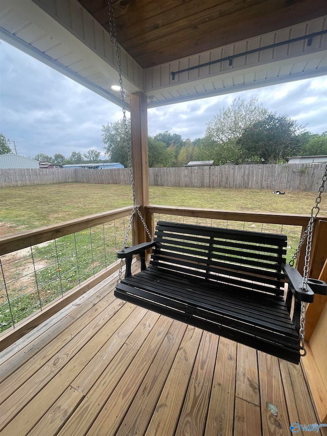 deck with a lawn