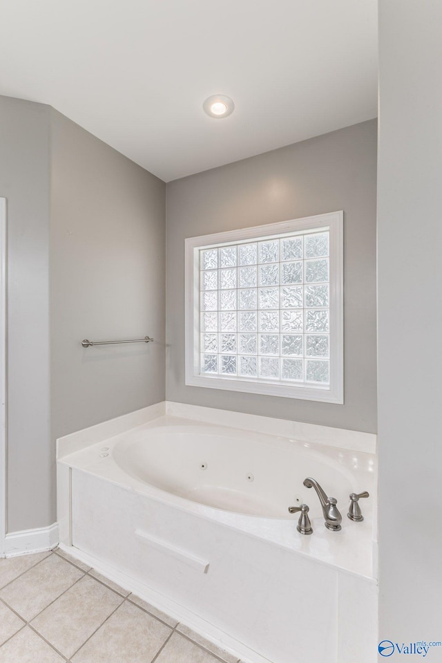 238 Riverwalk Trl, New Market, AL 35716 - bathroom with tile patterned floors and a whirlpool tub