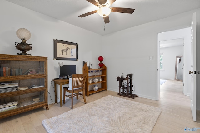 24961 Capshaw Rd, Athens, AL 35613 - home office featuring ceiling fan and wood finished floors