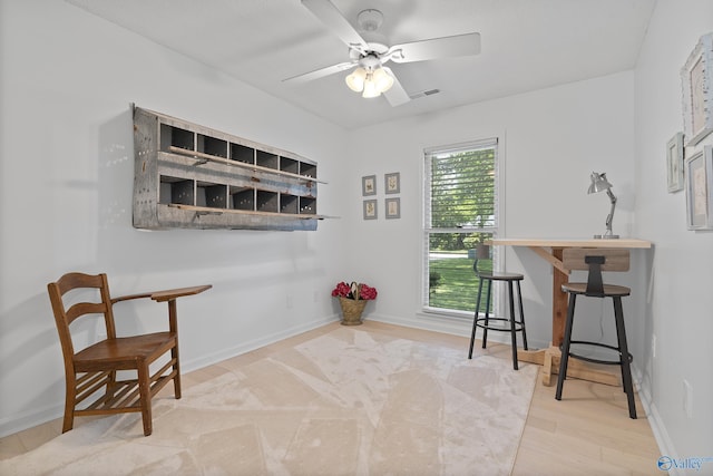 24961 Capshaw Rd, Athens, AL 35613 - sitting room featuring wood finished floors and ceiling fan