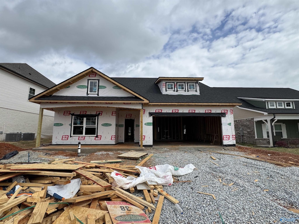 19955 Pebble Brook Ln, Athens, AL 35611 - property under construction with an attached garage and covered porch
