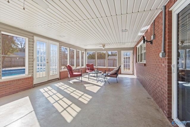 view of unfurnished sunroom