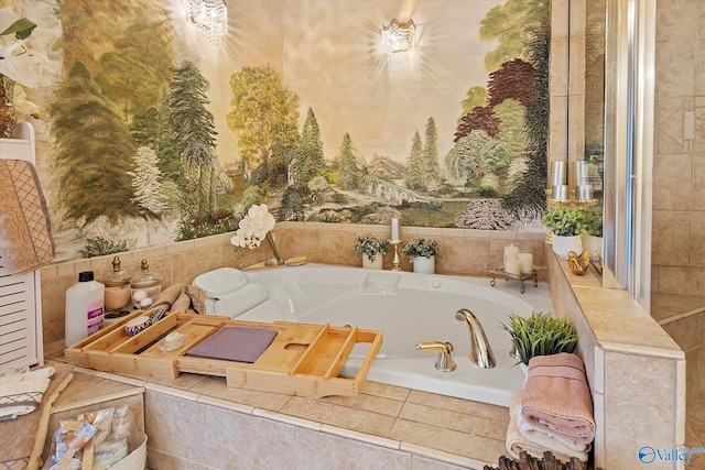 full bath with a garden tub