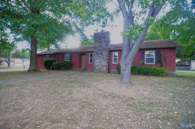 view of single story home