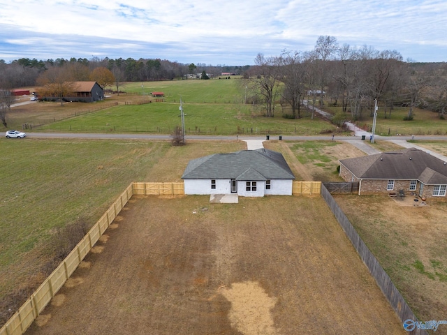 drone / aerial view with a rural view