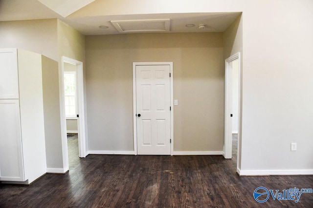 6200 Dalewood Ln, Guntersville, AL 35976 - spare room featuring wood finished floors, attic access, baseboards, and a smoke detector