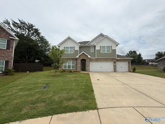 101 River Springs Ct, New Market, AL 35761 - view of front of home with concrete driveway, brick siding, a garage, and board and batten siding