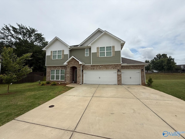 101 River Springs Ct, New Market, AL 35761 - view of front of house with brick siding, board and batten siding, driveway, and an attached garage