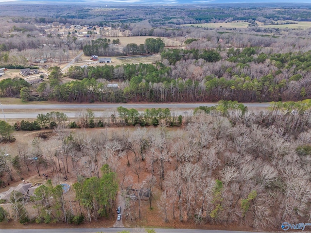 aerial view featuring a rural view