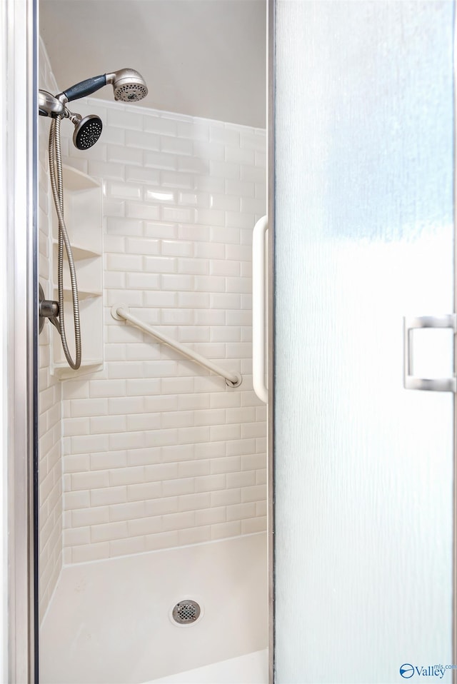 bathroom featuring walk in shower