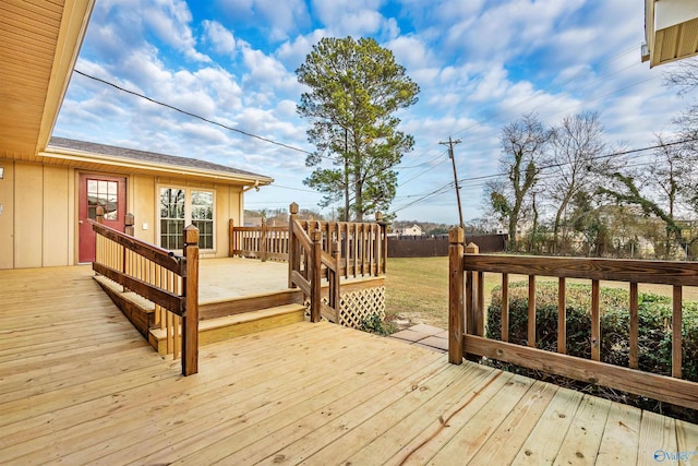 view of wooden deck