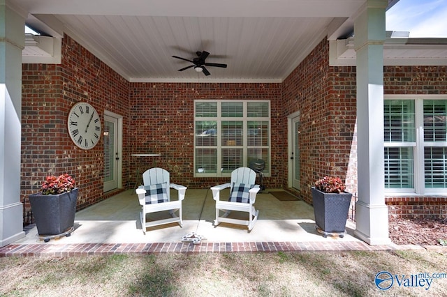 view of patio / terrace featuring a ceiling fan