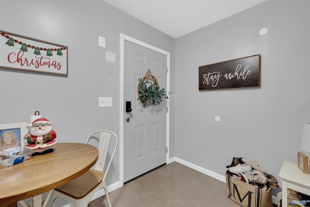 entryway with concrete flooring