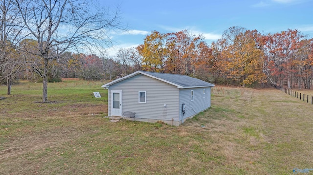 exterior space with a yard