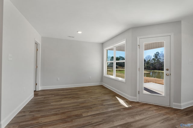 interior space featuring dark hardwood / wood-style flooring