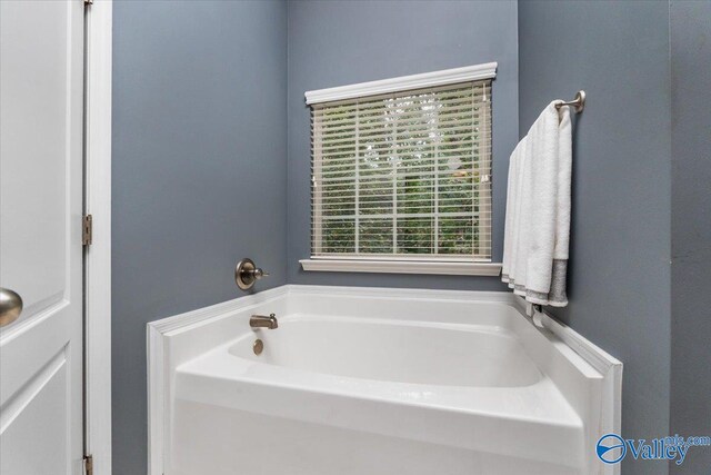 bathroom with a washtub