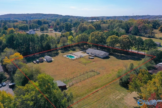 drone / aerial view featuring a rural view