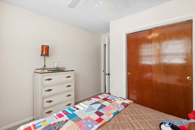 6304 Cedar Point Dr, Huntsville, AL 35810 - bedroom with a closet and ceiling fan