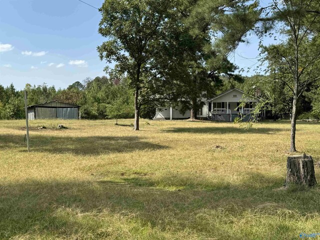 view of yard featuring an outdoor structure