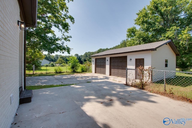 view of garage