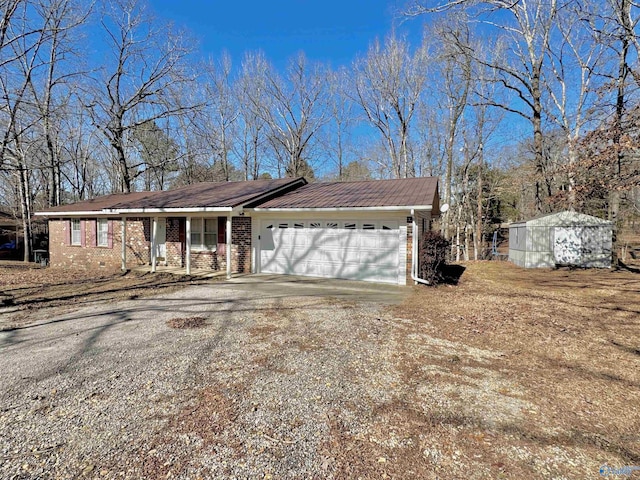 ranch-style house featuring a garage