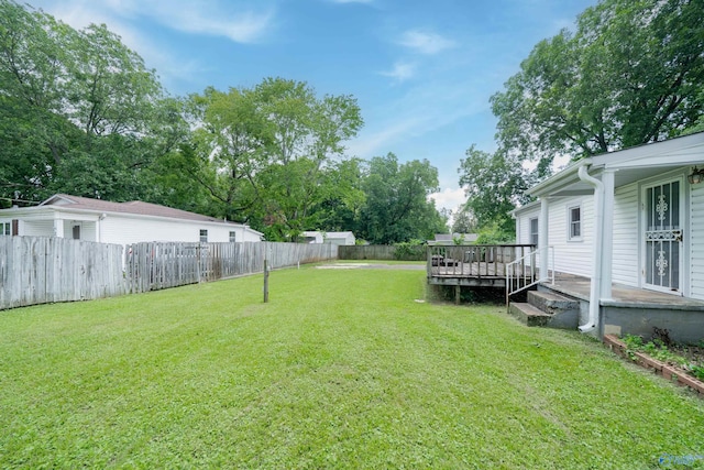 2116 Virginia Blvd NW, Huntsville, AL 35811 - fenced backyard with a wooden deck