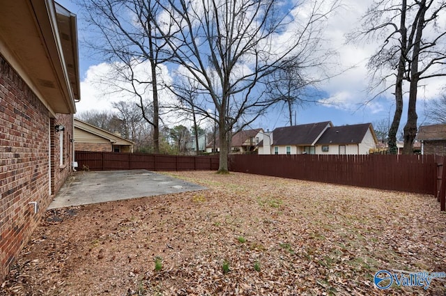 view of yard with a patio