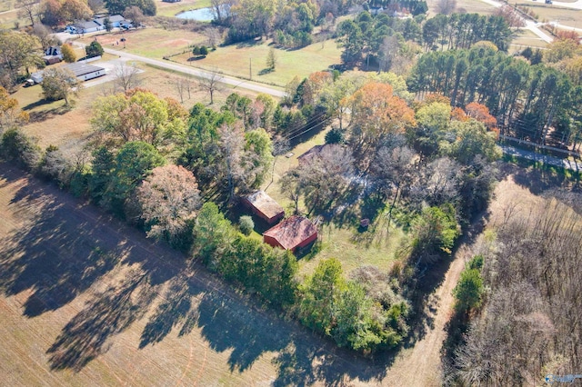 aerial view with a rural view