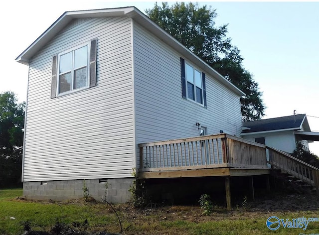 exterior space featuring a deck