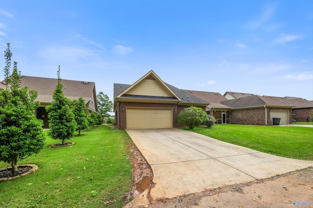 8 Cypress Point Dr, Huntsville, AL 35824 - view of front facade featuring a front yard, brick siding, and concrete driveway