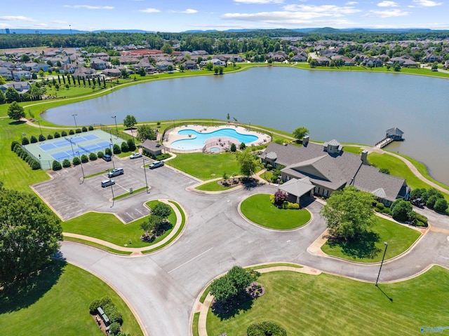 8 Cypress Point Dr, Huntsville, AL 35824 - aerial view of residential area with a nearby body of water and a pool