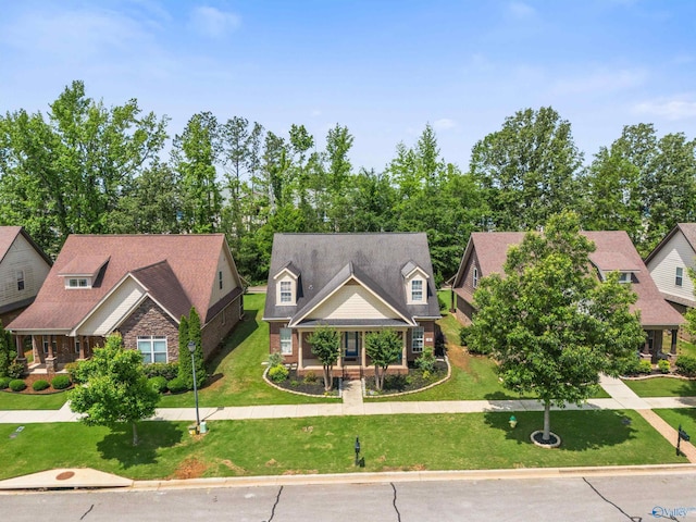 8 Cypress Point Dr, Huntsville, AL 35824 - view of front of property featuring a front lawn, a porch, and a residential view