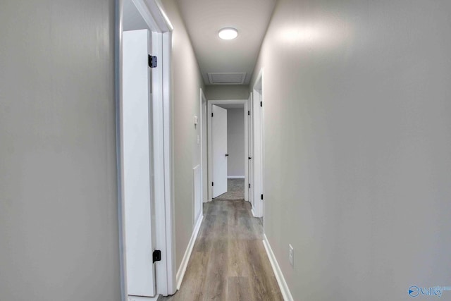 hall featuring light wood-type flooring