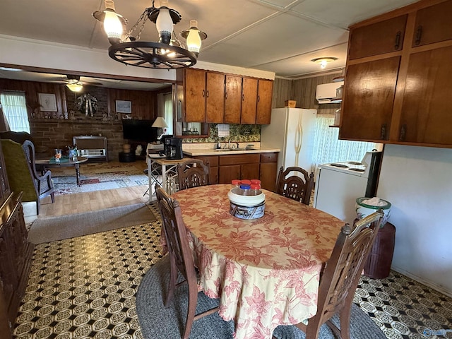 4094 County Road 66, Section, AL 35771 - dining room with a chandelier and ceiling fan