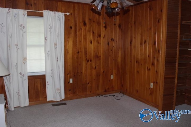 interior space with wooden walls