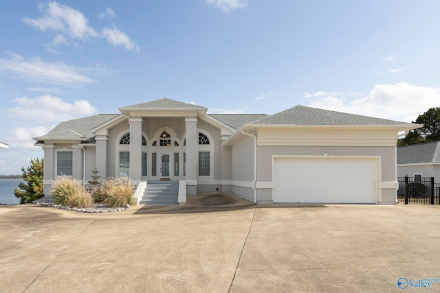 view of front of house with a garage