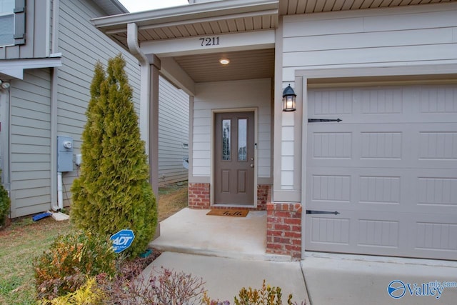 entrance to property with a garage