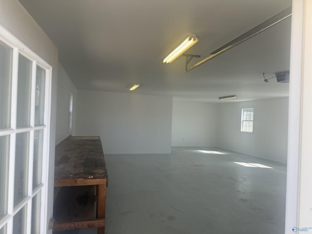 interior space with a garage door opener