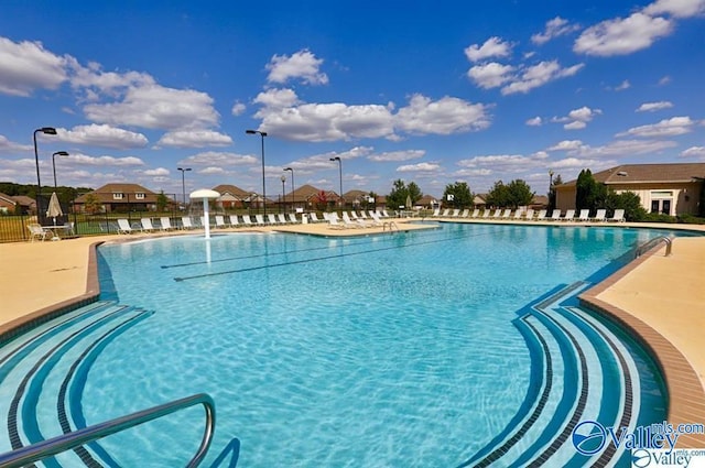 view of pool featuring a patio area