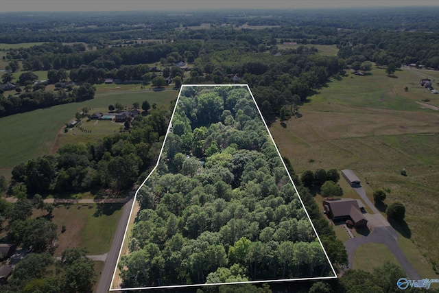 aerial view with a rural view