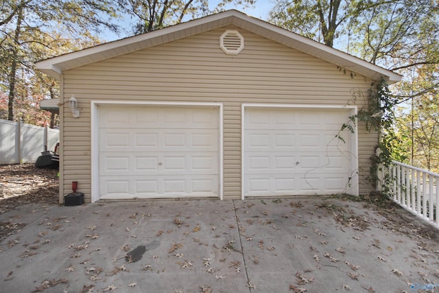 view of garage