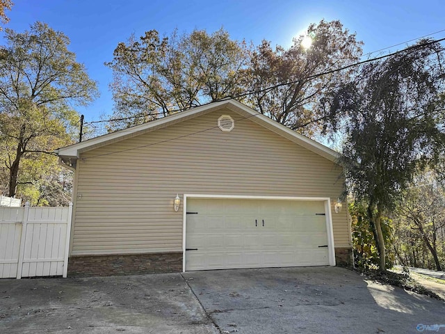 view of garage