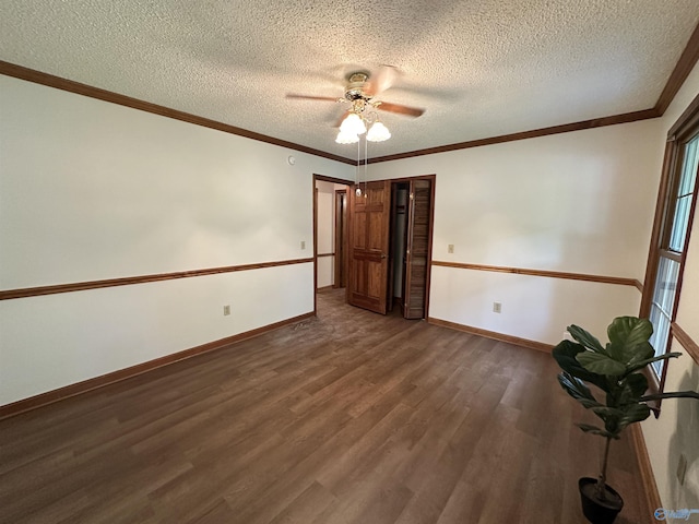 2008 Oakleaf Ln, Arab, AL 35016 - spare room with baseboards, a textured ceiling, ceiling fan, and wood finished floors