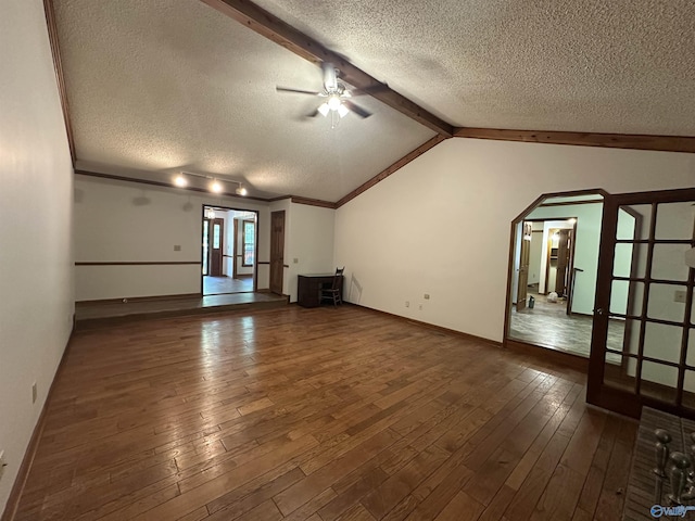 2008 Oakleaf Ln, Arab, AL 35016 - unfurnished living room featuring a ceiling fan, a textured ceiling, and hardwood / wood-style floors