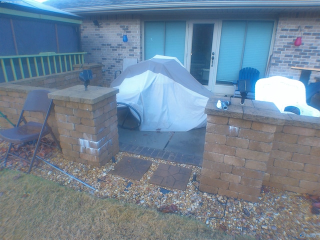 view of patio / terrace featuring a grill