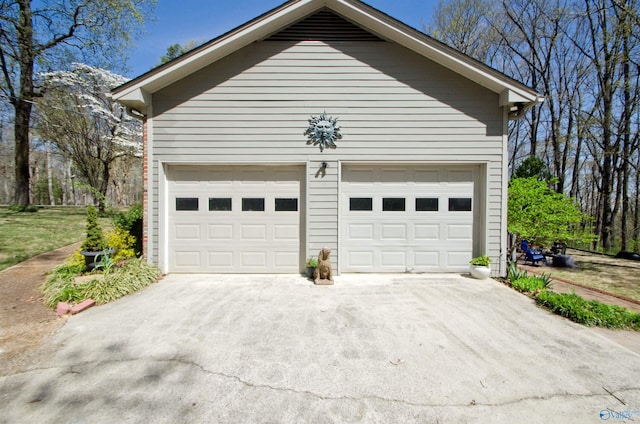 view of garage