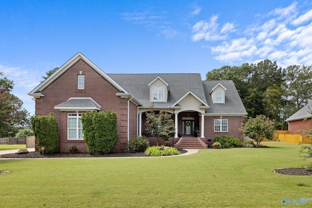 view of front of house with a front lawn