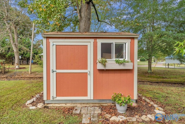 view of shed